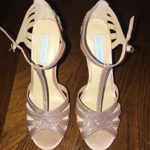 Betsy Johnson Strap Heel Champagne